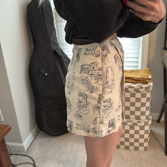 The A&F Scarlett Linen-Blend Wrap Mini Skort XS - Picture 2 of 8